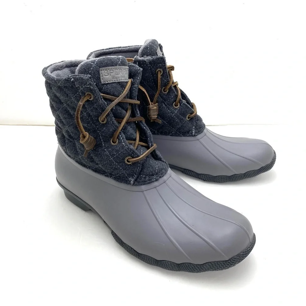 SPERRY Saltwater Wool Quarter Winter Ankle Duck Boot Gray Size 11 STS97562F